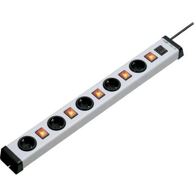 Külön kapcsolós elosztó világítós, főkapcsolóval 5 részes alu szürke-fekete 1,5 m Ehmann 0235x01054301 (0235x01054301)