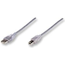 Manhattan 333405 cavo USB USB 2.0 1,8 m USB A USB B Argento
