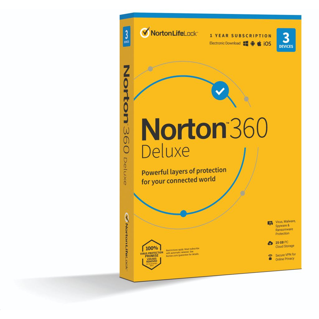NortonLifeLock Norton 360 Deluxe 25GB HU 1 felhasználó 3 eszköz 1 év licence (Norton360DELUXE25GB)