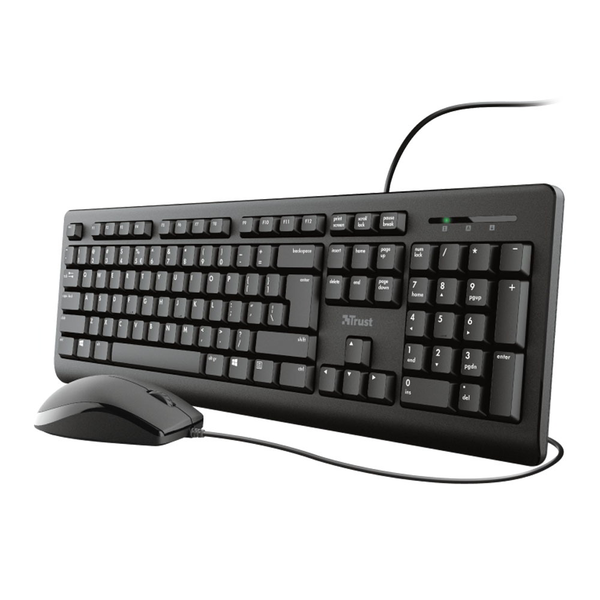 Trust Primo billentyűzet Egér mellékelve USB QWERTY Amerikai angol Fekete