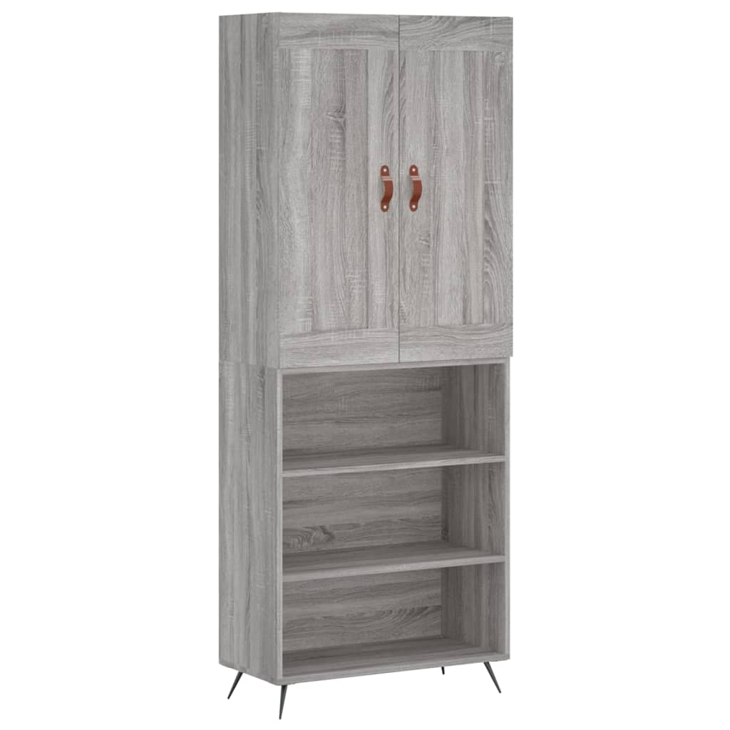 szürke sonoma szerelt fa magasszekrény 69,5 x 34 x 180 cm (3200047)
