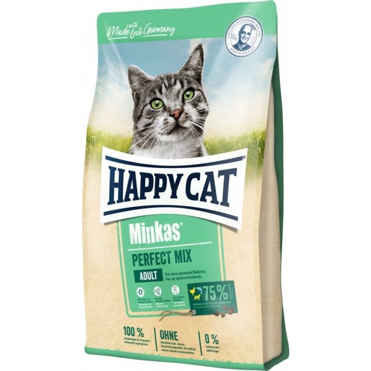 Happy Cat Minkas-Mix 10 kg Baromfi-Bárány-Hal Száraz Cicatáp 103003 (HC-4321)