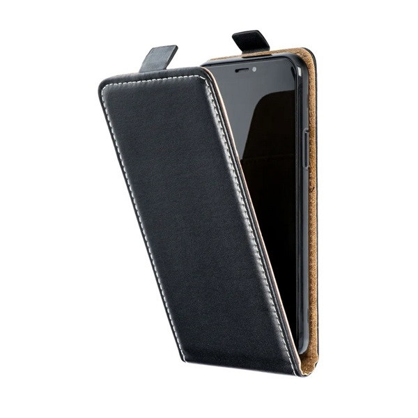 Samsung Galaxy S23 FE SM-S711, Forcell lenyitható bőrtok, Slim Flexi, felfelé nyíló - kinyitható, fekete (5903396260506)
