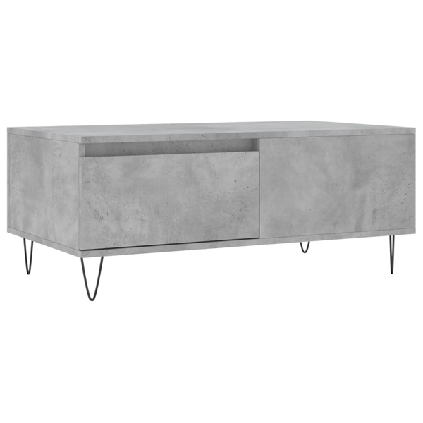 Маса за кафе vidaXL, Бетонно сива, 90x50x36,5 см, Инженерно дърво, 20.2 Kg