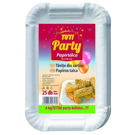 TUTI Papírtálca, 10,5x16,5 cm, 25 db, "Party" (KHMU276) (KHMU276)