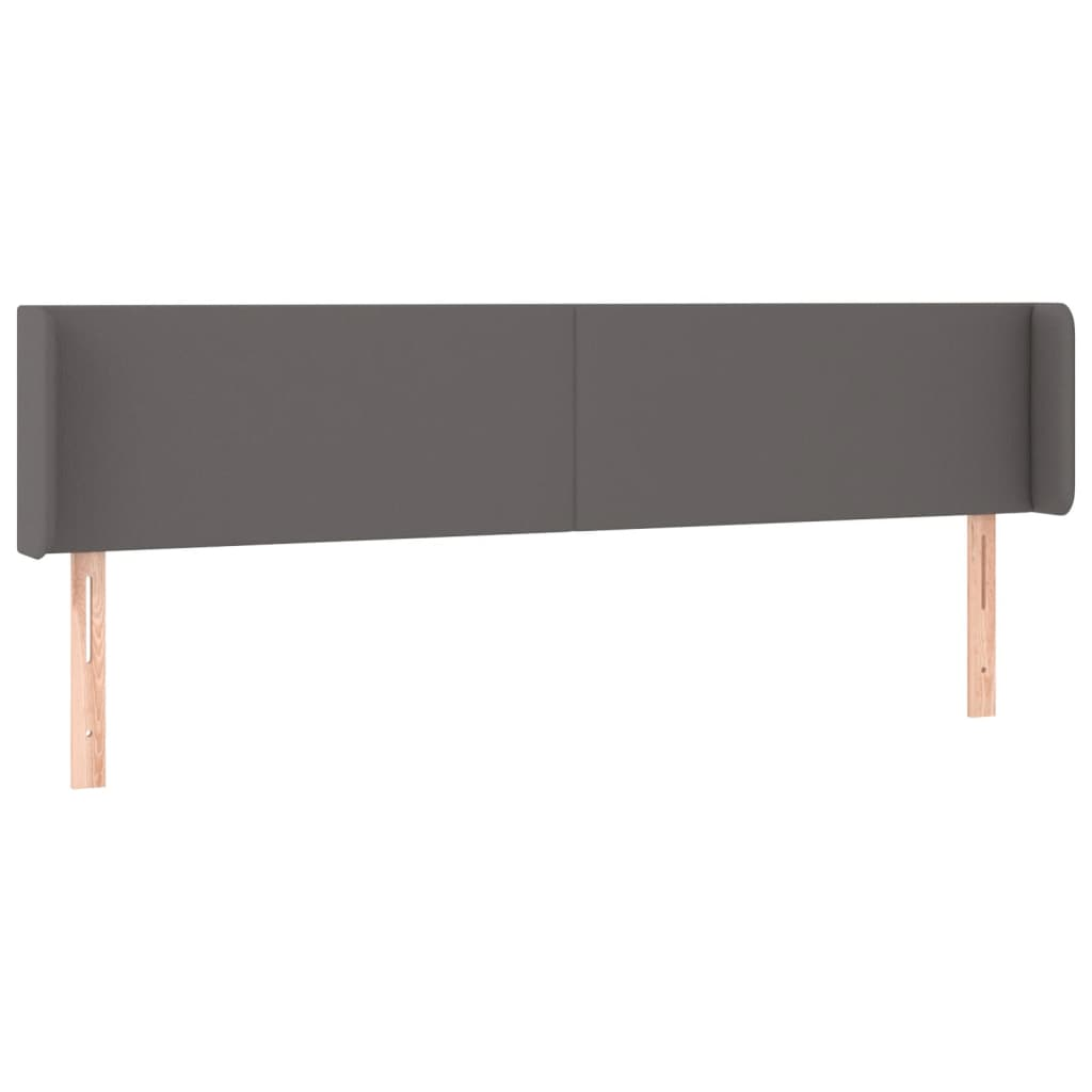 szürke bársony szárnyas fejtámla 203x16x78/88 cm (3118600)