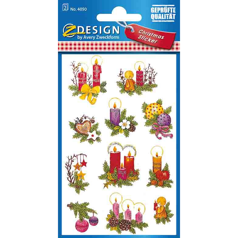 Matrica, papír, 2 ív, 76x120 mm, AVERY ZWECKFORM, "Z-Design No.4050", díszes fenyőágak (4050)