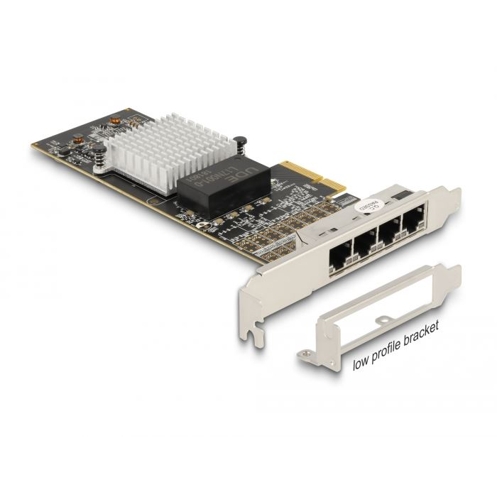 Delock PCI Express x4 kártya - 4 x RJ45 Gigabit LAN (88606) (del88606)