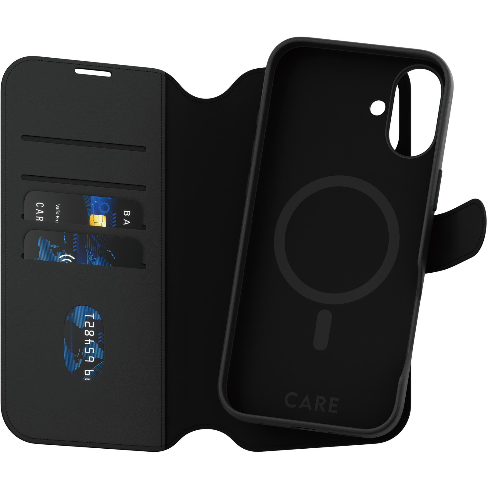 PanzerGlass CARE tok Apple iPhone 16 Plus MagSafe Wallet 2v1 fekete (1331)