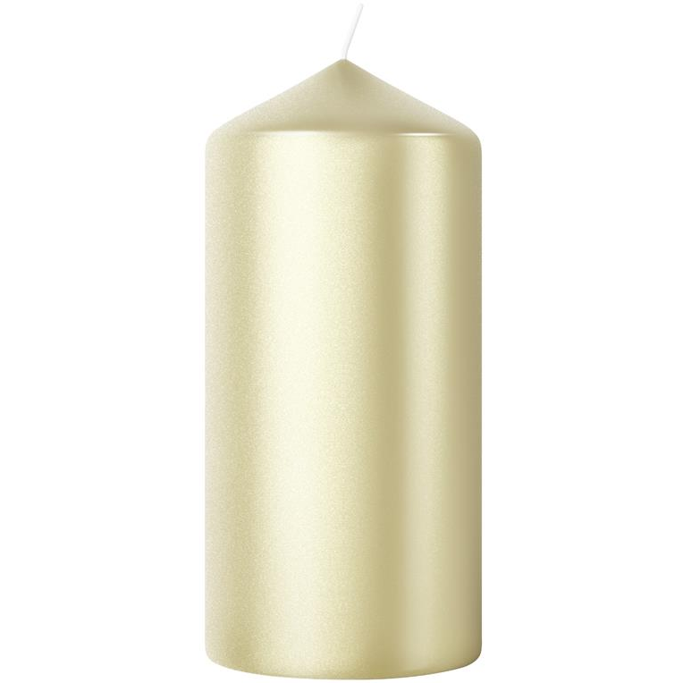 BOLSIUS Pillar Metallic White Silver 12 cm, 245 g (8717847161611)