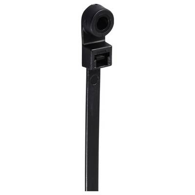 TRU COMPONENTS TC-12814176 Kábelkötöző 400 mm 7.6 mm Fekete Csavaros foglalattal, UV időjárásálló 100 db (TC-12814176)