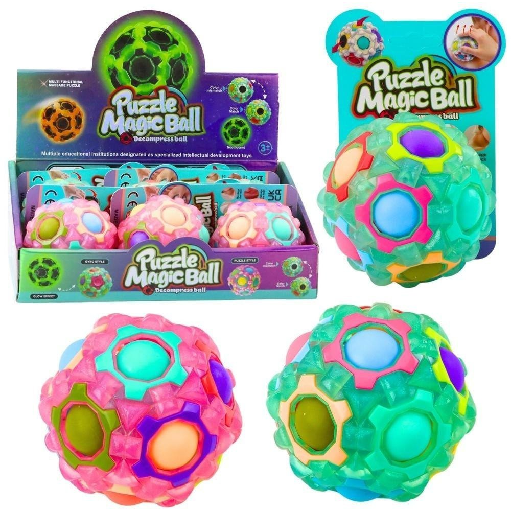 Magic Ball Puzzle Fluoreszkáló Stabok 7 cm Mix – 23621 (5905991072317)