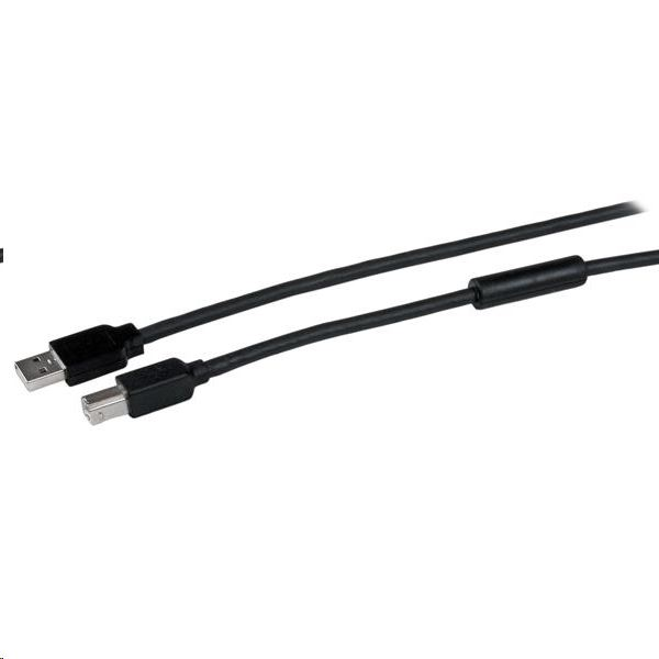 StarTech.com 15m USB 2.0, M/M USB-kabel USB A USB B Aluminium, Zwart