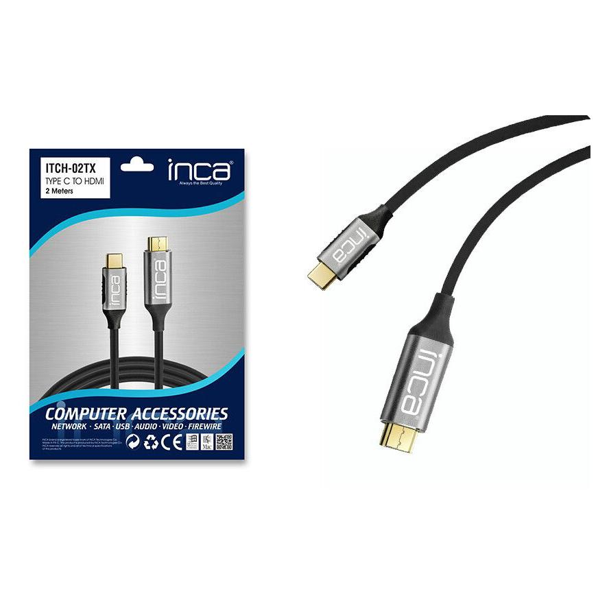 INCA USB Kabel ITCH-02TX Typ C > HDMI, 1.4, 4K30Hz, 2m retail (ITCH-02TX) (ITCH-02TX)