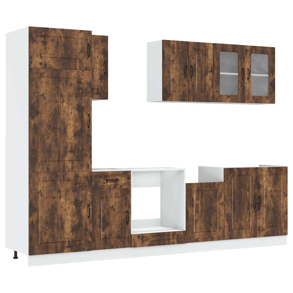 8 részes konyhaszekrény szett Kalmar füstölt tölgy műszaki fa (3314796)