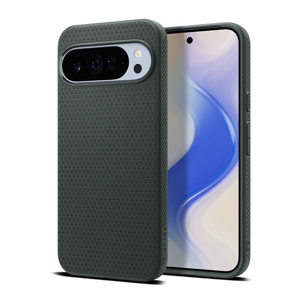 Spigen LIQUID AIR szilikon telefonvédő (ütésállóság, légpárnás sarok, rombusz, MagSafe) SÖTÉTZÖLD Google Pixel 10 Pro XL (ACS09719)