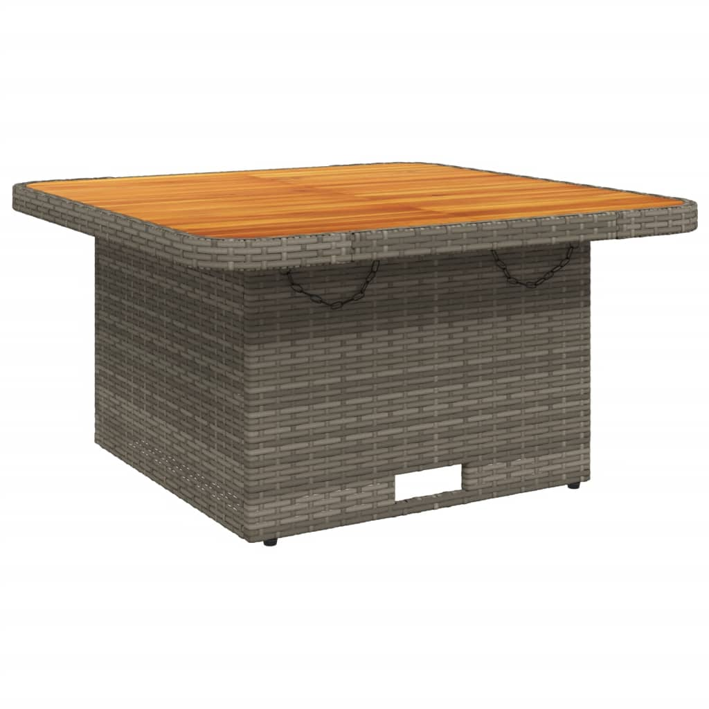 szürke polyrattan és akácfa kerti asztal 80 x 80 x 71 cm (368270)