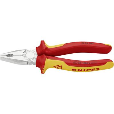 Kombinált fogó, 180 mm, vágási érték: (közepes/kemény huzal) 3,4/2,2 mm, Knipex 03 06 180 (03 06 180)