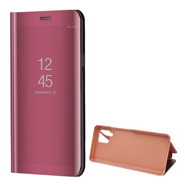 Tok álló (aktív FLIP, oldalra nyíló, asztali tartó funkció, tükrös felület, Mirror View Case) ROZÉARANY [Samsung Galaxy A42 5G (SM-A425F)] (5996591046075)