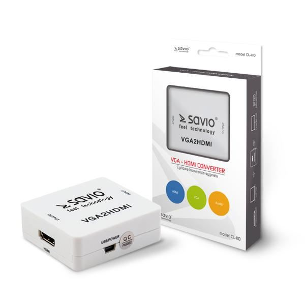 Savio CL-110 VGA - HDMI átalakító (CL-110)