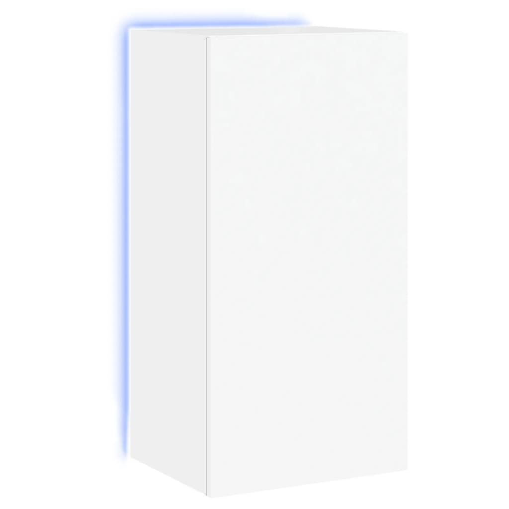 fehér falra szerelhető TV-szekrény LED-lámpákkal 40,5x35x80 cm (837260)
