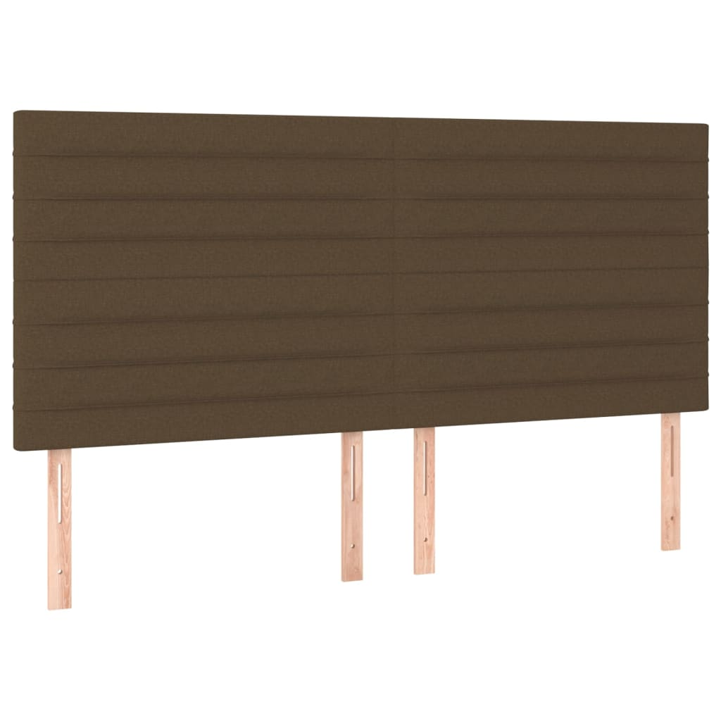 4 db sötétbarna szövet fejtámla 100x5x78/88 cm (3116497)