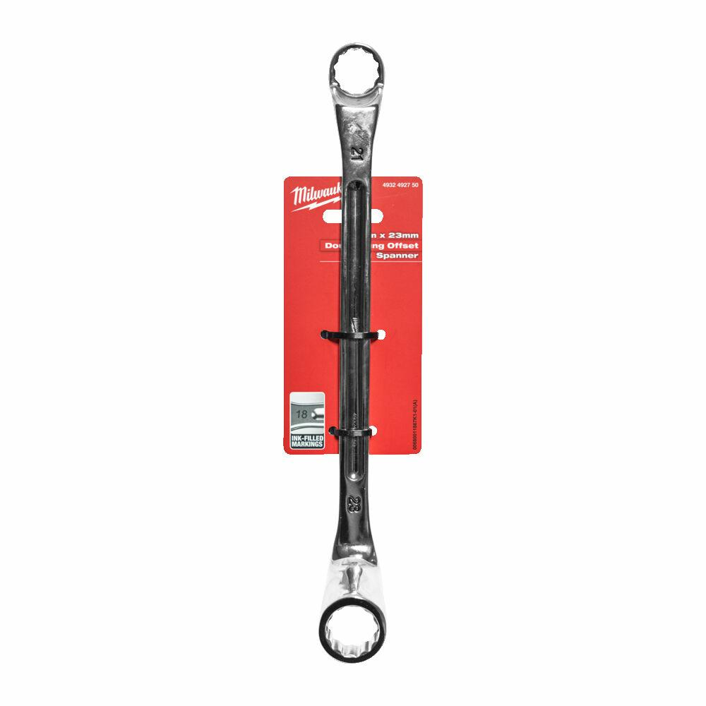 Duplafalú csillag-villás kulcs 21 x 23 mm hajlított 75° MILWAUKEE (4932492750)