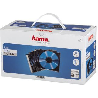 Hama CD Slim Jewel Case, pack 50 Pcs 1 diske Transparent