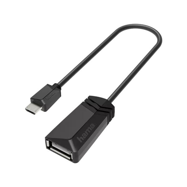 Hama 00200308 Kabeladapter Micro-USB USB Typ-A Schwarz