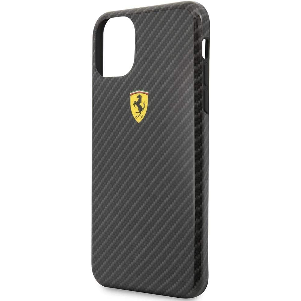 Ferrari Protect Apple iPhone 11 Pro Max Szilikon Tok - Fekete (FESPCHCN65CBBK)