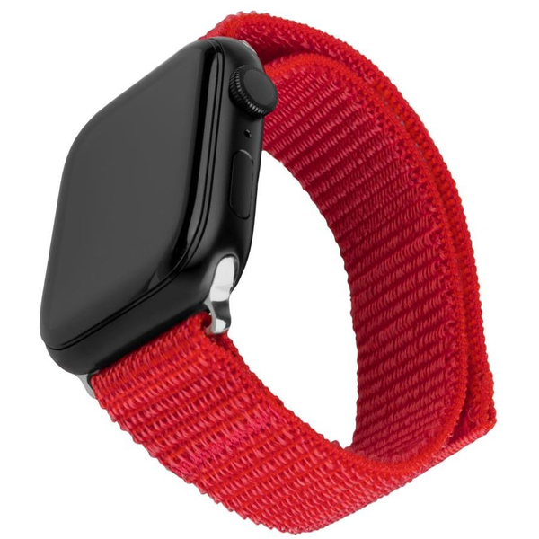 Каишка за Apple Watch 1/2/3/4/5/6/7/8/9/10/SE/SE 2/Ultra/Ultra 2 (42/44/45/46/49 мм) - Фиксирана найлонова спортна каишка - червено