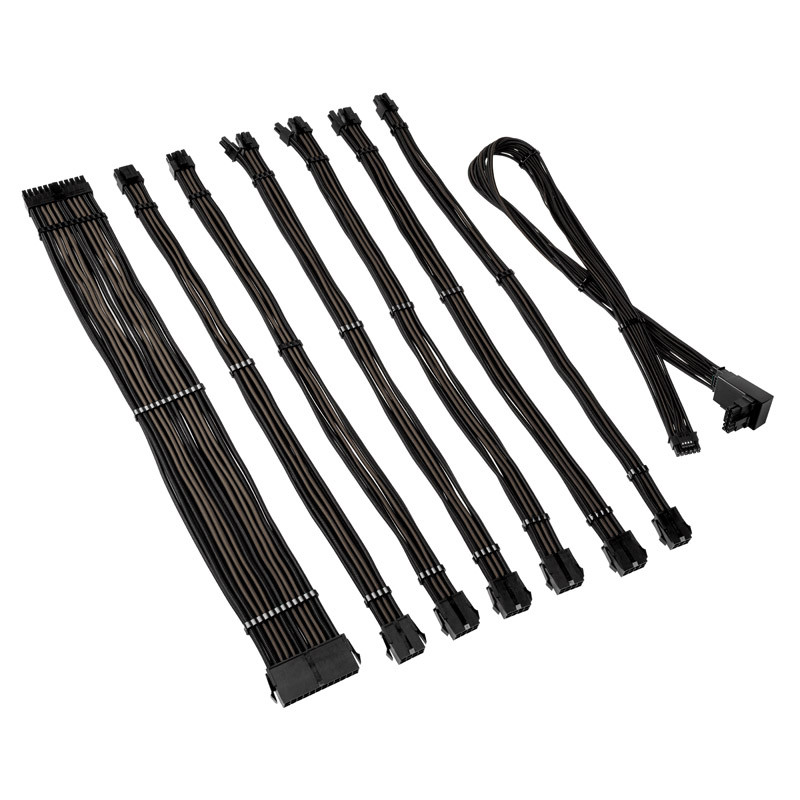 Kolink Core Pro Fonott kábelhosszabbító szett 12V-2x6 - Type 2 - Fekete/Szürke (COREPRO-EK-12VT2-BGM)