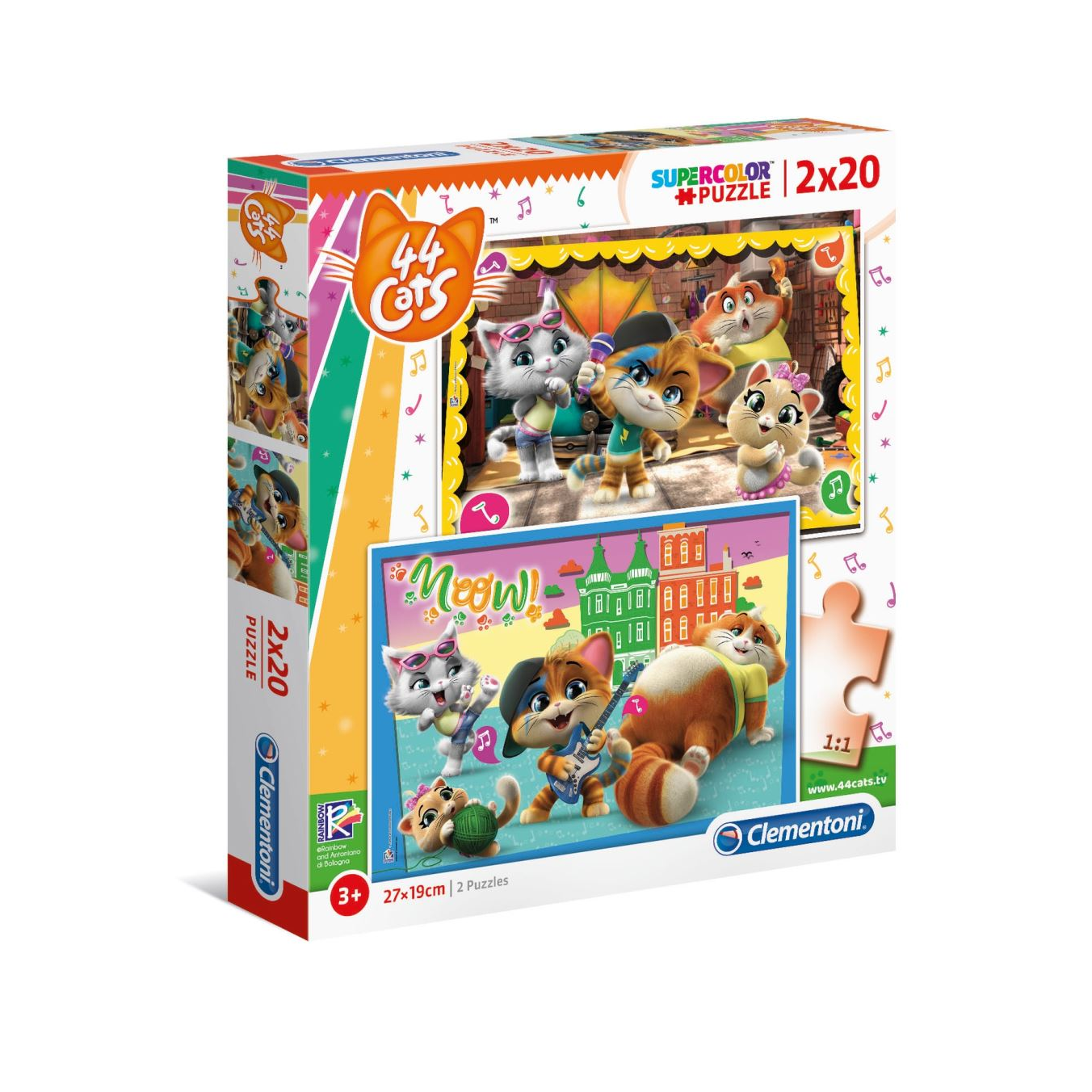Clementoni 44 csacska macska Supercolor 2az1-ben 2X20 db-os puzzle ...