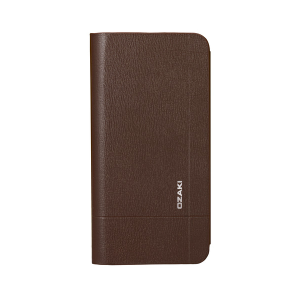 Ozaki OC582BR Leather Folio iPhone 6+/6S+ Bőrtok - Barna (OC582BR)