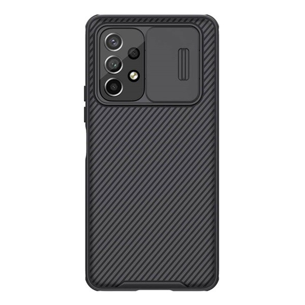 NILLKIN CAMSHIELD PRO műanyag telefonvédő (szilikon keret, közepesen ütésálló, kamera védelem, csíkos minta) FEKETE [Samsung Galaxy A53 (SM-A536) 5G] (5996591129051)