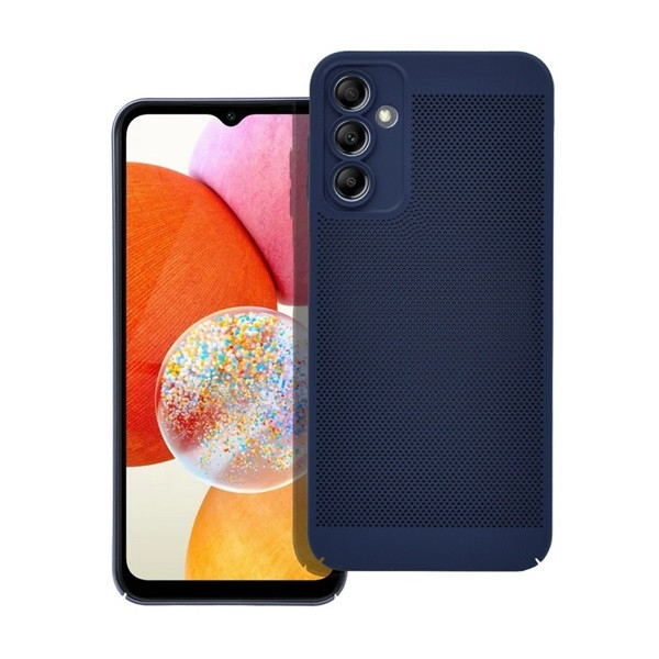 Samsung Galaxy A34 5G SM-A346B, Műanyag hátlap védőtok, légáteresztő, lyukacsos minta, Breezy, sötétkék (5900495369864)