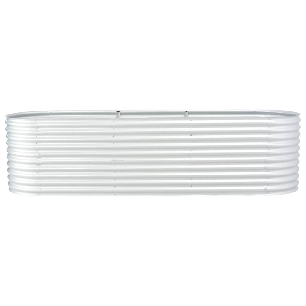 ezüstszínű horganyzott acél kerti magaságyás 320 x 80 x 81 cm (45512)