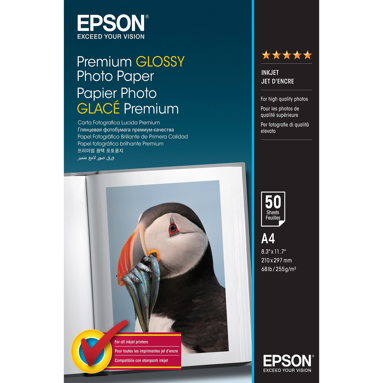 Fotopapír lesklý Epson A4 255 g/m² 50 ks (C13S041624)