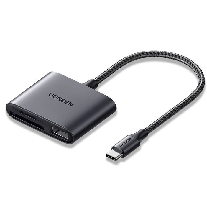 Ugreen 80798 kártyaolvasó USB 3.2 Gen 1 (3.1 Gen 1) Type-C Szürke (CM387)