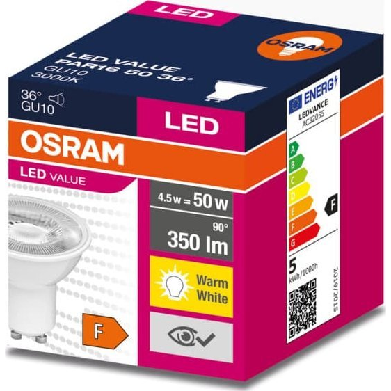 Ledvance Żarówka LED GU10 VALUE PAR16 50 36 4,5W/830 230V 4058075598645