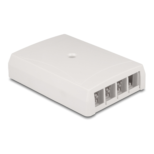 Keystone Leergehäuse Aufputz 4 Port für Glasfaser und Netzwerk weiß