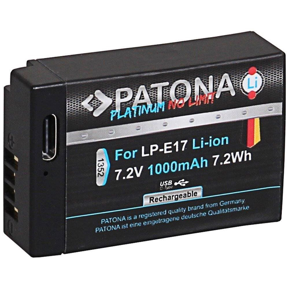 PATONA akkumulátor Canon LP-E17 1000mAh Li-Ion Platinum USB-C töltéshez (PT1352)