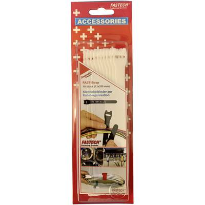 Tépőzáras kábelkötöző 10db-os szett 200 mm x 13 mm fehér színben Fastech 802-010 (802-010)