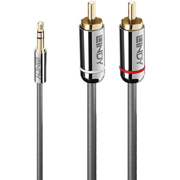 Lindy 35334 lydkabel 2 m 3.5mm 2 x RCA Anthracit