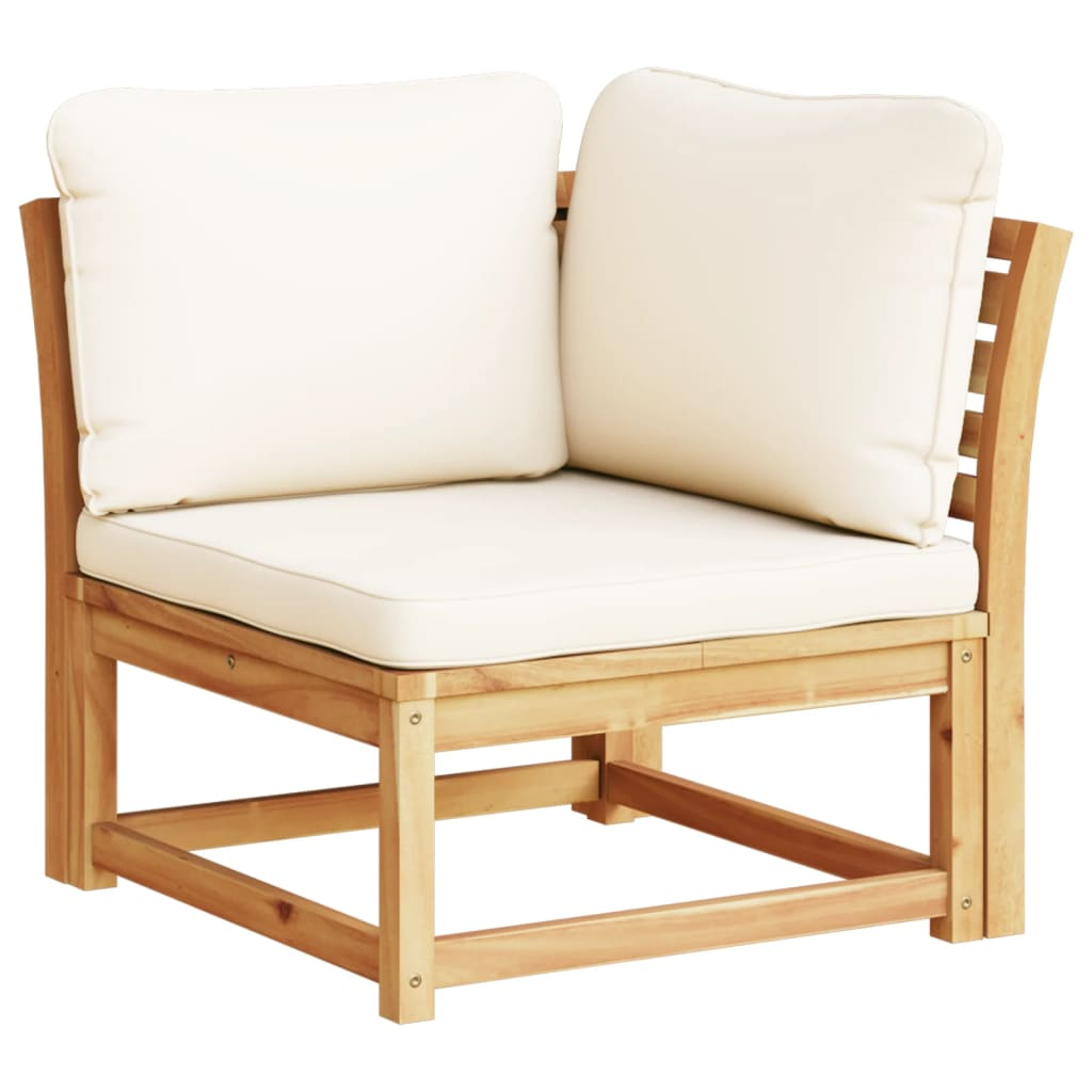 tömör akácfa kerti sarokkanapé párnákkal 73 x 73 x 65 cm (366488)