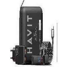 Havit USB-C / USB-A Hálózati Gyorstöltő Adapter 30W + PowerBank + Type-C kábel - Fekete (2024 gift kit EU)