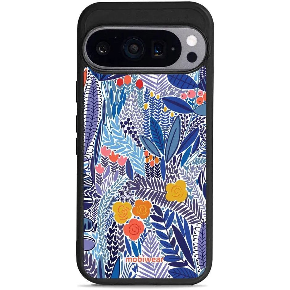 Mobiwear Glossy Glossy for Google Pixel 9 Pro - Blue Flower (5907861291354)