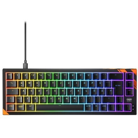 CHERRY K5 PRO TMR COMPACT tastatur Spil USB QWERTZ Tysk Sort, Orange