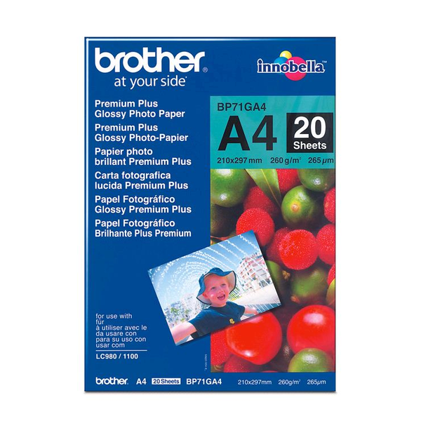 Brother BP-71GA4 pak fotopapier A4 Blauw, Rood
