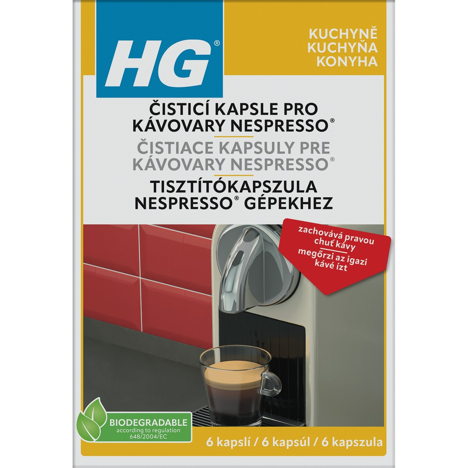 HG Nespresso® Kávégép tisztító kapszula, 6 db (8711577277406)